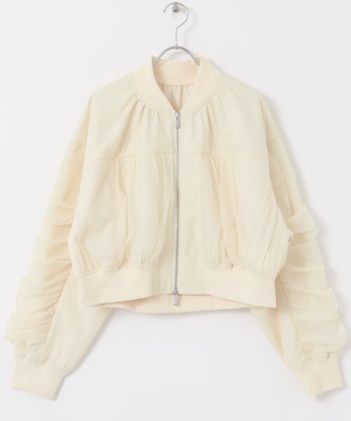 SENSE OF PLACE by URBAN RESEARCH(センスオブプレイスバイアーバンリサーチ)の「チュールレイヤードブルゾン(ブルゾン・レディース・IVORY/BLACK/L.BLUE・one)」の12枚目の写真
