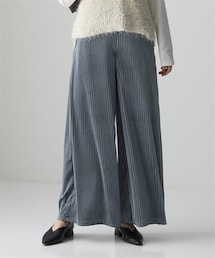 nissen | ストライプベロアワイドパンツ<大きいサイズ有>(パンツ)