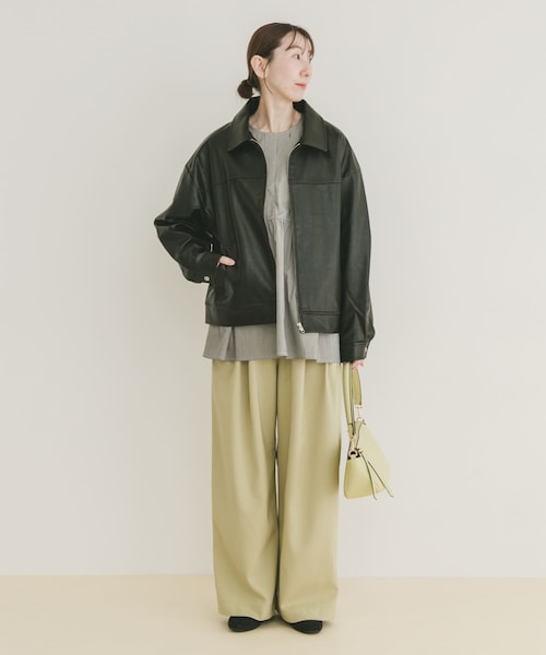 ITEMS URBANRESEARCH（アイテムズ アーバンリサーチ）の「フェイクレザーZIPUPブルゾン（その他アウター・レディース・BLK/BRN・Free）」の15枚目の写真