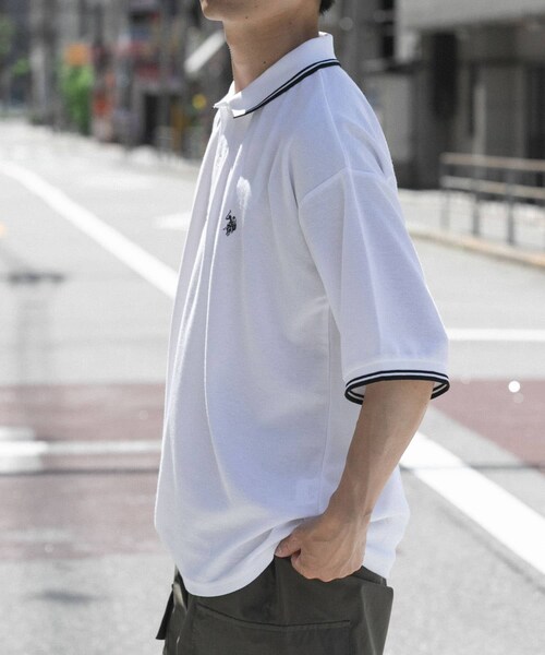 ITEMS URBANRESEARCH（アイテムズ アーバンリサーチ）の「U.S. POLO ASSN　カノコポロシャツ（ポロシャツ・メンズ・WHITE/BLACK/BLUE・M/L）」の7枚目の写真