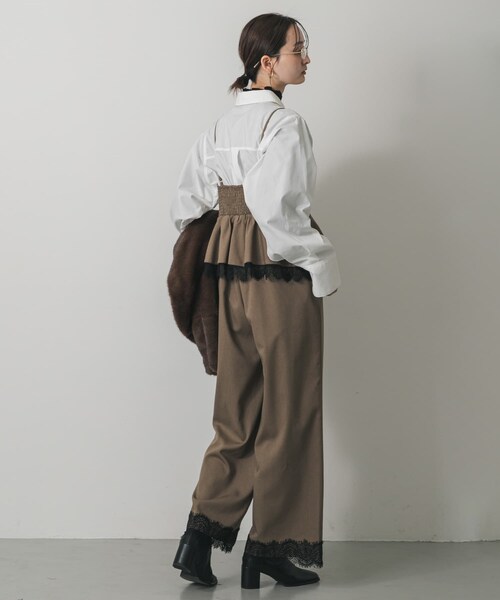 SENSE OF PLACE by URBAN RESEARCH（センスオブプレイスバイアーバンリサーチ）の「レースキャミオールインワン（つなぎ/オールインワン・レディース・CHARCOAL/CAMEL・S/M）」の15枚目の写真