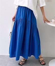 nissen | 綿ローン　ドロストラウンド切替スカート(スカート)