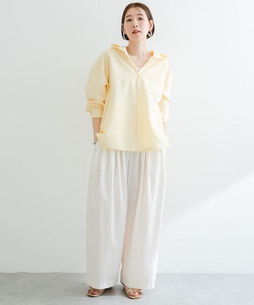 URBAN RESEARCH ROSSO（アーバンリサーチロッソ）の「F by ROSSO　サッカーストレッチアノラック（テーラードジャケット・レディース・CHECK/WHITE/YELLOW・FREE）」の19枚目の写真