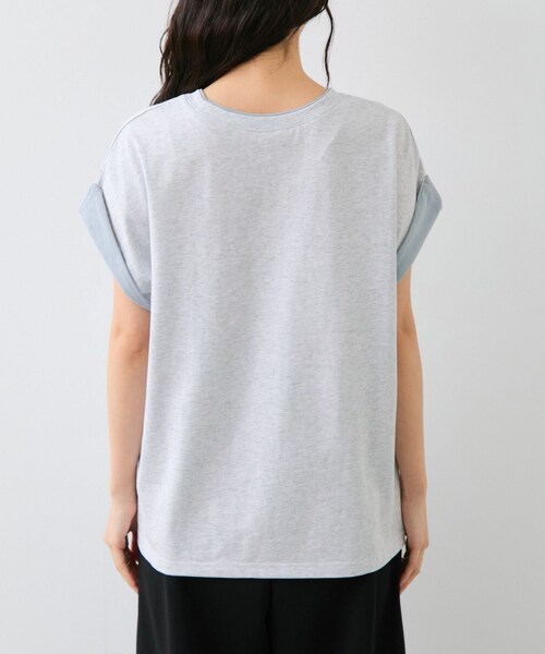 VIS(ビス)の「【WEB限定】天竺袖配色Tシャツ(Tシャツ/カットソー・レディース・ブラック/ライトグレー/オフホワイト・F)」の22枚目の写真