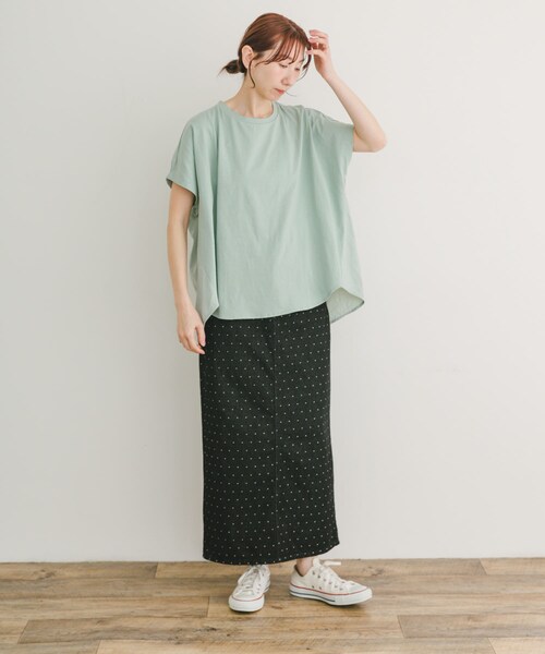 ITEMS URBANRESEARCH（アイテムズ アーバンリサーチ）の「ナイロンドッキングフレンチプルオーバー（Tシャツ/カットソー・レディース・NVY×OFF/OFF×BLK/MNT・FREE）」の17枚目の写真