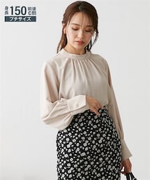 nissen | 小さいサイズ　とろみギャザーブラウス　低身長さん・小柄女性(シャツ/ブラウス)