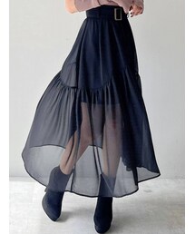 RESEXXY | ギャザー切替チュールフレアスカート(スカート)