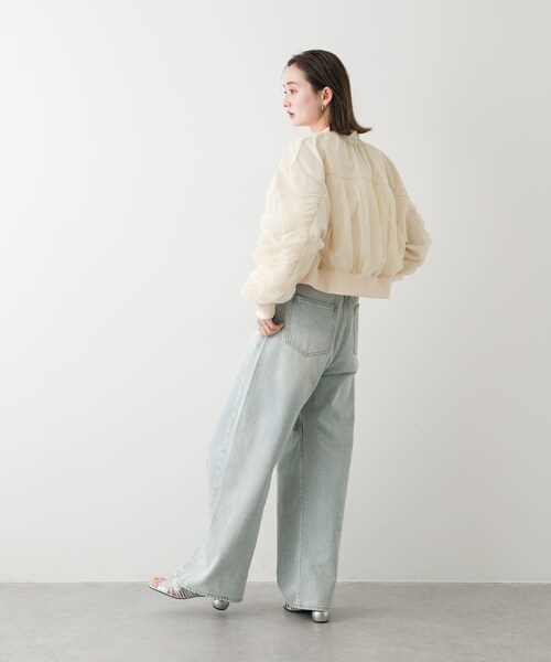 SENSE OF PLACE by URBAN RESEARCH(センスオブプレイスバイアーバンリサーチ)の「チュールレイヤードブルゾン(ブルゾン・レディース・IVORY/BLACK/L.BLUE・one)」の11枚目の写真