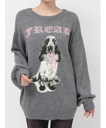 jouetie | DOGジャガードルーズニット(ニット/セーター)