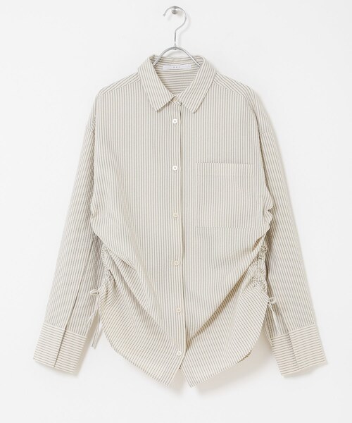 KBF(ケイビーエフ)の「サイドドロストサッカーシャツ(シャツ/ブラウス・レディース・IVO×BLUE/BEIGE×BLK/BLUE×OFF・One)」の20枚目の写真