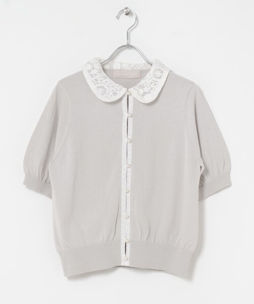URBAN RESEARCH ROSSO（アーバンリサーチロッソ）の「MARILYN MOON　LACE COLOR KNIT CARDIGAN（カーディガン/ボレロ・レディース・BLACK/ICEGRAY・Free）」の2枚目の写真
