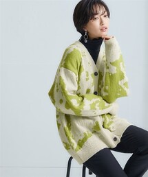 Soiunique | ぼかし柄配色ニットカーディガン［Soiunique］(カーディガン/ボレロ)