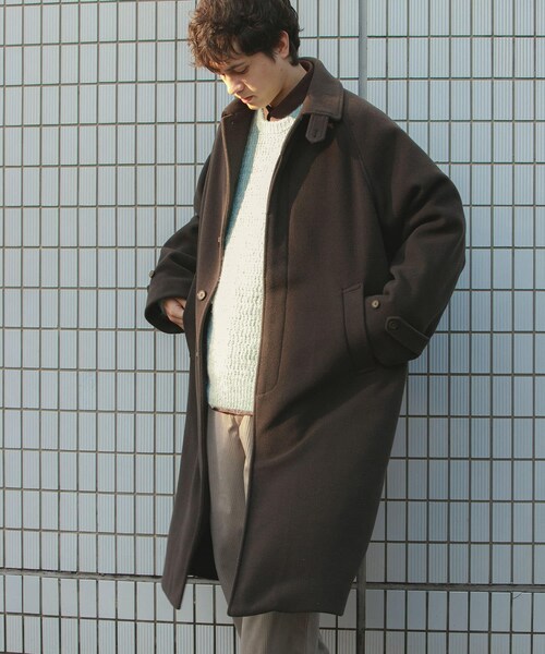 SENSE OF PLACE by URBAN RESEARCH(センスオブプレイスバイアーバンリサーチ)の「『ユニセックス』バルマカーンルーズコート(ステンカラーコート・メンズ・BLACK/D.BROWN/BLUE/BRN×BLK・M/L)」の21枚目の写真