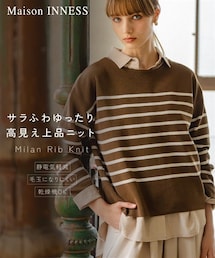nissen | マシュマロニットミラノリブボートネックトップス＜大きいサイズ有＞(ニット/セーター)
