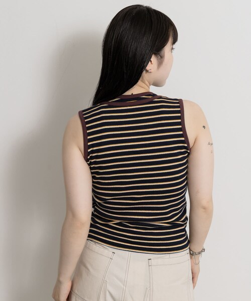 THE GOODLAND MARKET（ザグッドランドマーケット）の「&her　Border Tank（タンクトップ・レディース・GRAY/BROWN・FREE）」の12枚目の写真