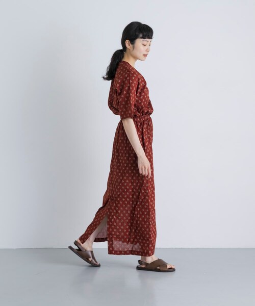 かぐれ（カグレ）の「MEYAME　PRINT SUMMER DRESS（ワンピース・レディース・BLACK/BURGUNDY・Free）」の12枚目の写真