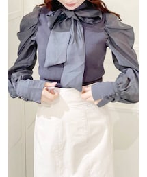 MERCURYDUO | 2WAYリボンパワショルドッキングニット(ニット/セーター)