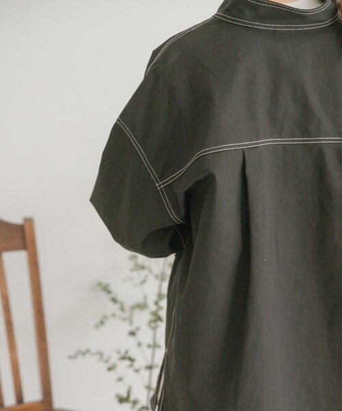 ITEMS URBANRESEARCH（アイテムズ アーバンリサーチ）の「ステッチオーバージャケット（カバーオール・レディース・BEG/BLK・FREE）」の13枚目の写真