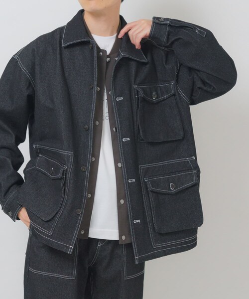 ITEMS URBANRESEARCH（アイテムズ アーバンリサーチ）の「デニム カバーオール（カバーオール・メンズ・BLK/NVY/BLU・M/L）」の6枚目の写真