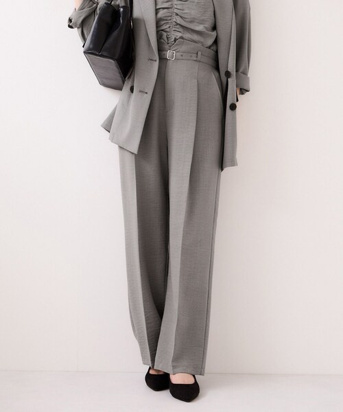 VIS（ビス）の「【WEB限定】美easyリネンライクベルテッドストレートパンツ/イージーケア・接触冷感（その他パンツ・レディース・ブラック/グレー/キナリ/ピンク・L/M/S/SS）」の3枚目の写真