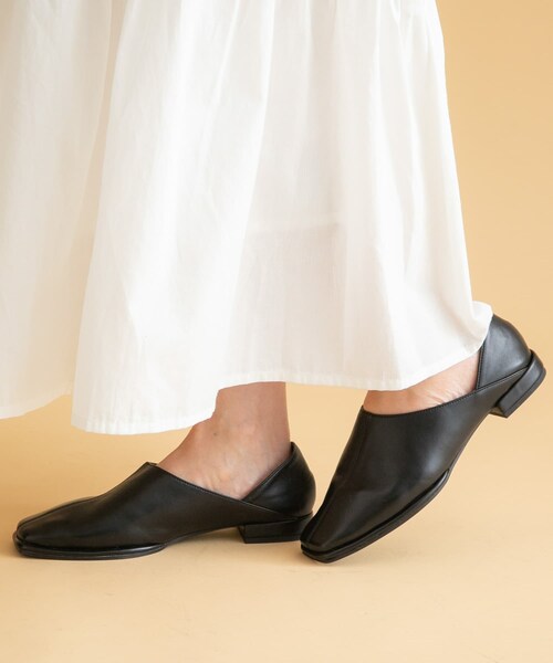 URBAN RESEARCH Sonny Label（アーバンリサーチサニーレーベル）の「スクエアフラットスリッポン（スリッポン・レディース・ブラック/エクリュ/ブラウン・S/M/L）」の12枚目の写真