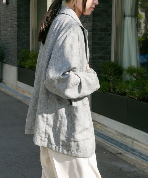 URBAN RESEARCH DOORS(アーバンリサーチドアーズ)の「FORK&SPOON ヘンプ混テーラードジャケット(テーラードジャケット・レディース・CHECK/NAVY・1)」の20枚目の写真