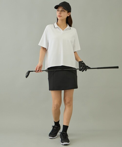 ROPE'（ロペ）の「【NIOR】3Dピケスキッパーシャツ/吸水速乾・接触冷感（ポロシャツ・レディース・ブラック/ホワイト/ベージュ・L/M/S）」の22枚目の写真