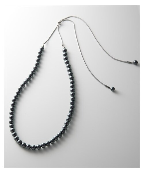 nissen（ニッセン）の「フリーアジャスター　日本製貝パールネックレス（選べる玉径・人工真珠）（ネックレス・メンズ・パールホワイト/ブラックパール・玉径=約6.5mm/玉径=約7.5mm）」の8枚目の写真