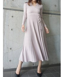 MERCURYDUO | レースアップポロニットワンピース(ワンピース)