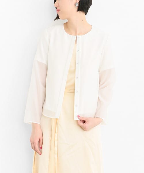 URBAN RESEARCH ROSSO（アーバンリサーチロッソ）の「Lirica　Layered Jacket（テーラードジャケット・レディース・OFF WHITE・FREE）」の3枚目の写真