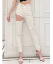 GYDA | カラーサイドダメージペグトップパンツ(チノパンツ)