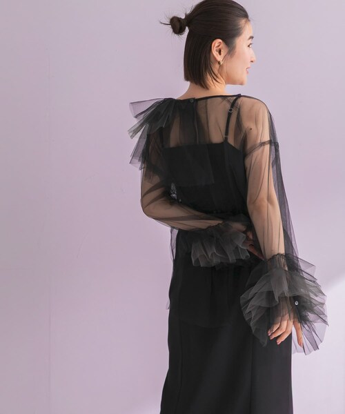 URBAN RESEARCH ROSSO（アーバンリサーチロッソ）の「ANDRESD　BLOOMING TULLE DRESS（ワンピース・レディース・L.BLUE/OLIVE/BLACK・36/38）」の7枚目の写真