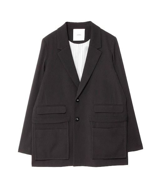 UN3D.（アンスリード）の「LAYERED POCKET JK【セットアップ着用可能】（テーラードジャケット・レディース・ブラック/ベージュ/カーキ・36/38）」の2枚目の写真