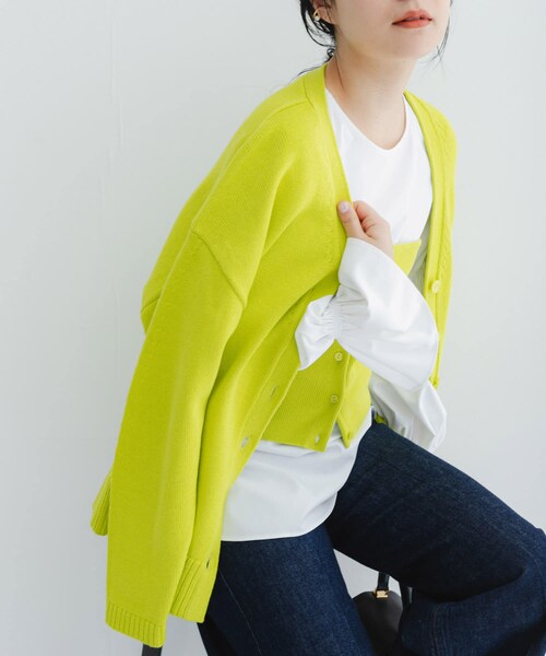 URBAN RESEARCH ROSSO（アーバンリサーチロッソ）の「ウエストシェイプカーディガン（カーディガン/ボレロ・レディース・lime/ivory・FREE）」の19枚目の写真