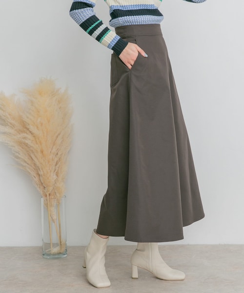 KBF（ケイビーエフ）の「ツイルフレアロングスカート（スカート・レディース・L.KHAKI/L.LIME/D.CHARCOAL・one）」の12枚目の写真