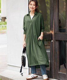 nissen | 大きいサイズ美ラクRUタッチデザインワンピース（接触冷感・UVカット）(ワンピース)