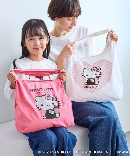 ROPE' PICNIC(ロペピクニック)の「【ROPE' PICNIC×ハローキティ】折りたたみエコバッグ(エコバッグ/サブバッグ・レディース・ホワイト/ローズピンク・F)」の14枚目の写真