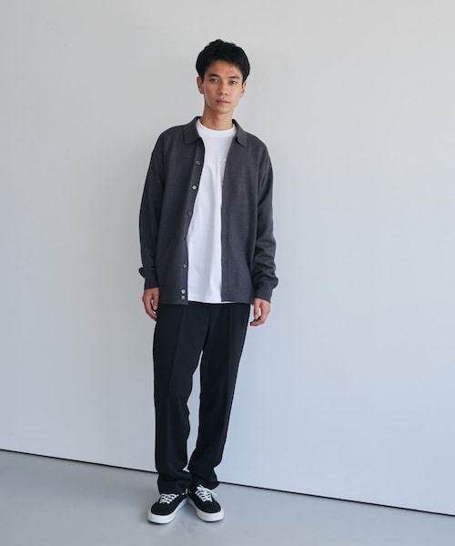 URBAN RESEARCH DOORS（アーバンリサーチドアーズ）の「『XLサイズ/WEB限定/仁村紗和さん着用』『UR TECH 200日ニット』シャツ カーディガン（カーディガン/ボレロ・メンズ・YEL KHK/BROWN/CHARCOAL/L/GRY/BLUE GREEN・M/L/XL）」の22枚目の写真