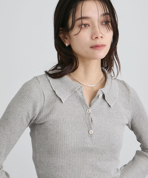 ADAM ET ROPE'(アダムエロペ)の「【Baserange(ベースレンジ)】DUAL LONG SLEEVE TEE(ニット/セーター・レディース・ライトグレー・S)」の14枚目の写真