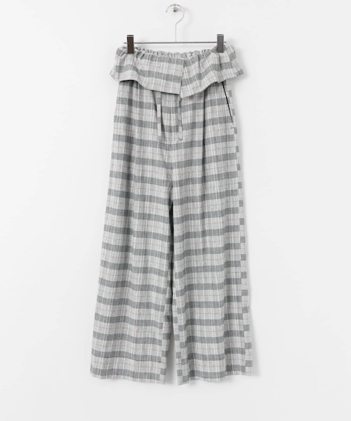 KBF（ケイビーエフ）の「ラップウエストイージーチェックパンツ∴（チノパンツ・レディース・GRAY/BLACK・one）」の9枚目の写真