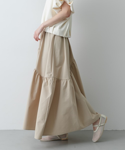 SENSE OF PLACE by URBAN RESEARCH(センスオブプレイスバイアーバンリサーチ)の「アシメキリカエギャザースカート(スカート・レディース・OFF WHITE/BLACK/BEIGE・One)」の21枚目の写真