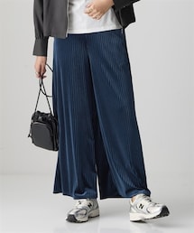 nissen | ストライプベロアワイドパンツ＜大きいサイズ有＞(パンツ)