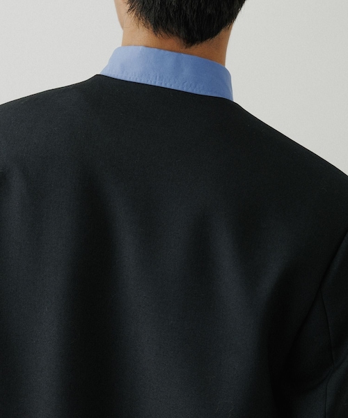 ADAM ET ROPE'（アダムエロペ）の「ハードクロス ノーカラージャケット / セットアップ対応（ノーカラージャケット・メンズ・ブラック/ダークブラウン系・L/M）」の18枚目の写真