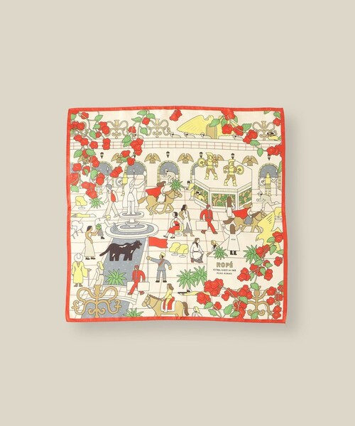 ROPE'（ロペ）の「【4 ARTIST for ROPE'】コラボ シルクスカーフ/Sサイズ（バンダナ/スカーフ・レディース・ダークグリーン/サックス/レッド/ピンク・F）」の13枚目の写真