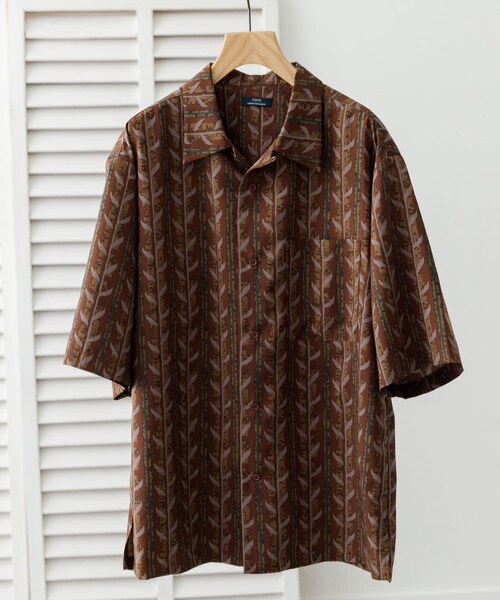 ITEMS URBANRESEARCH(アイテムズ アーバンリサーチ)の「リーフプリントオープンカラー半袖シャツ(シャツ/ブラウス・メンズ・BEG/BRN/BLK・M/L)」の20枚目の写真