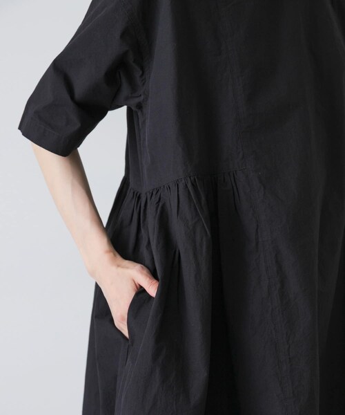 かぐれ（カグレ）の「『2サイズ展開』コットンシルクサイドギャザーワンピース（ワンピース・レディース・BLACK/ROYAL BLUE/BLACK A・0/1）」の15枚目の写真