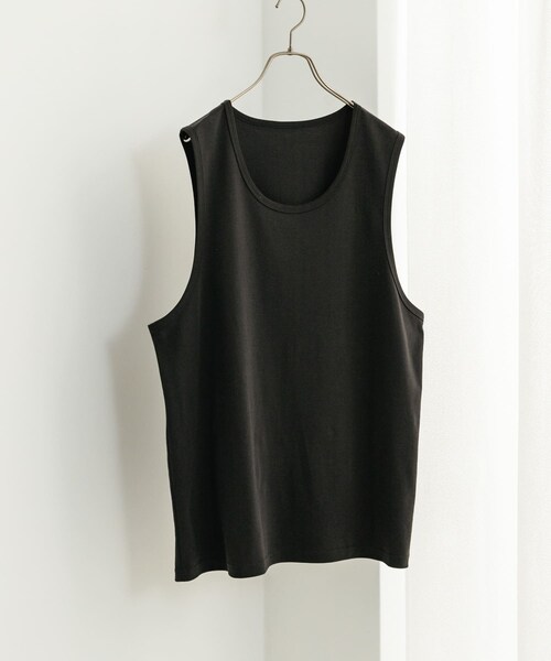 SENSE OF PLACE by URBAN RESEARCH（センスオブプレイスバイアーバンリサーチ）の「コットンスムースタンクトップ（タンクトップ・メンズ・BLACK/WHITE/BEIGE・M/L）」の4枚目の写真
