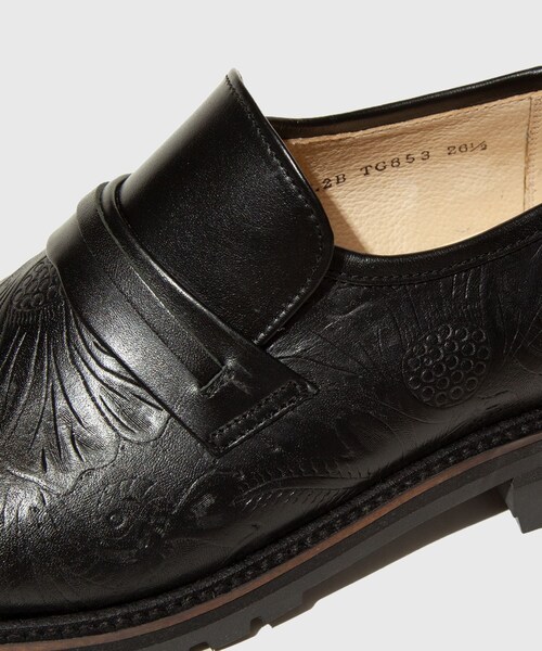 ADAM ET ROPE'（アダムエロペ）の「【KYOU/キョウ】GRANDPA Modyfied Flower Emboss Combi-Straight Tip by HARUTA（ドレスシューズ・メンズ・ブラック・25.0/25.5/26.0/26.5/27.0）」の12枚目の写真
