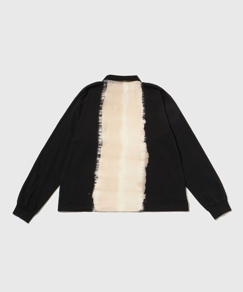 ADAM ET ROPE'(アダムエロペ)の「【NOMA RHYTHM TEXTILE/ノーマリズム テキスタイル】Hand Dye Polo Tee Shirt(ポロシャツ・メンズ・ブラック・2/3)」の11枚目の写真