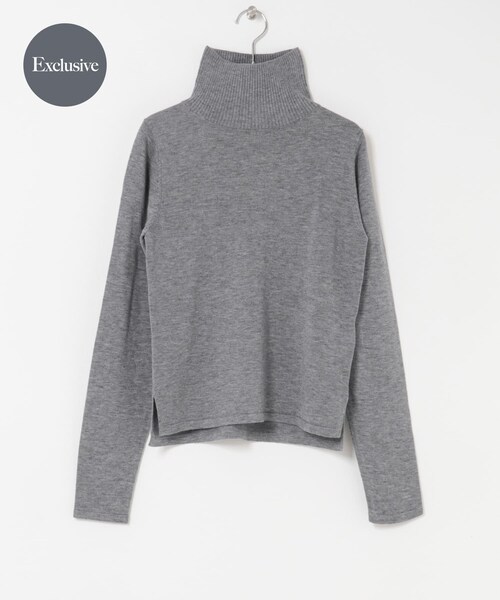 THE GOODLAND MARKET(ザグッドランドマーケット)の「『別注』MIDIUMISOLID×THE GOODLAND MARKET turtle neck PO(ニット/セーター・レディース・Gray/brown/blue・FREE)」の4枚目の写真